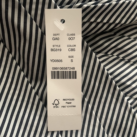 NWT J.Crew Puff-sleeve organic cotton cropped top in stripe. Sz Small. - Picture 6 of 7